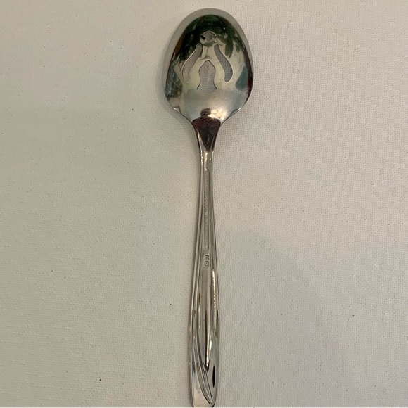 Rogers IS Stainless USA LAWNCREST 7.75" Slotted Serving Spoon Flatware Cutlery - Picture 3 of 10